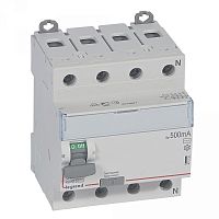 Выключатель дифференциальный (УЗО) DX3-ID 4п 80А 500мА тип AC | код. 411735 |  Legrand